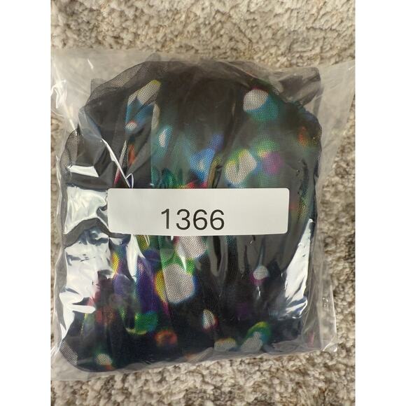 Divided H&M Sz 10 Tulle Mesh Colorful Polka Dot Sleeveless Mini Flare Dress Zip - Picture 9 of 9